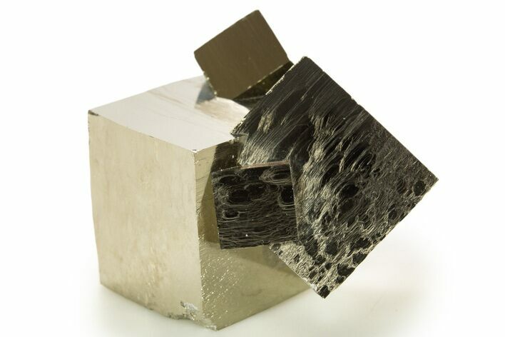 Shiny, Natural Pyrite Cube Cluster - Navajun, Spain #337895